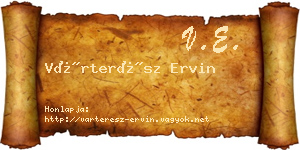Várterész Ervin névjegykártya